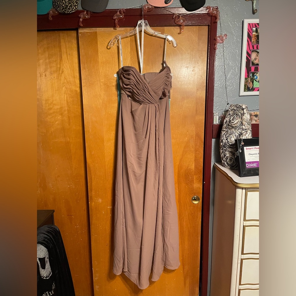 Coffee color bridesmaids dress